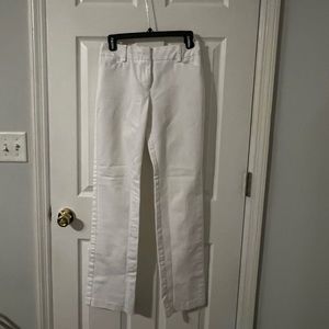 White straight leg full length pants